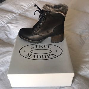 Steve Madden Comfort Faux Fur Combat